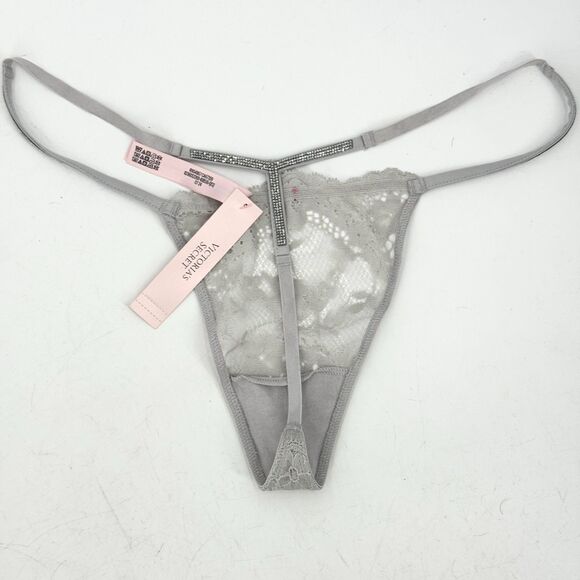 NWT VICTORIA'S SECRET Dream Angels Twinkle Strap Lace V String Panty Size M - Picture 4 of 5